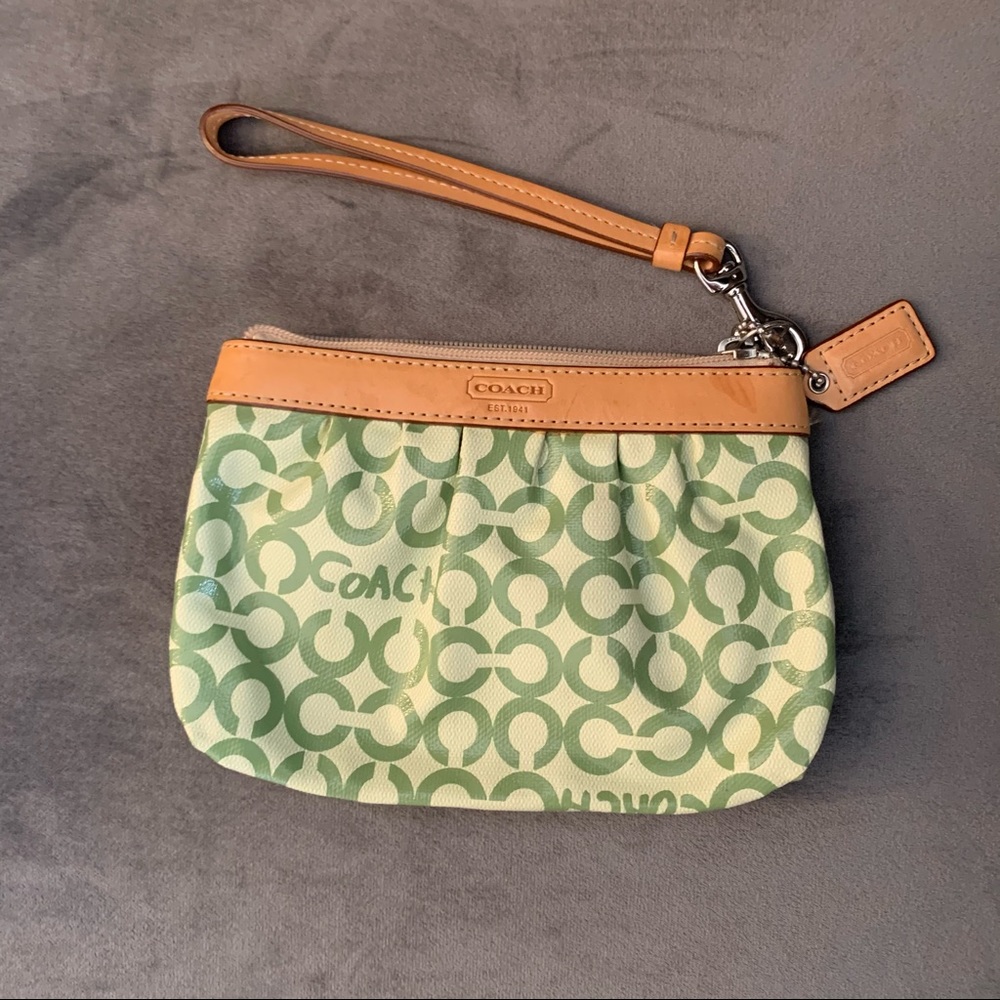 EUC Coach Op Art Signature Wristlet